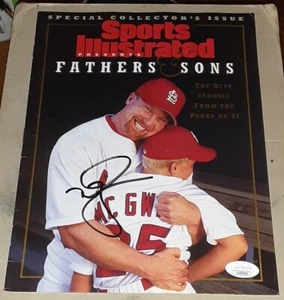 MARK MCGWIRE CARDENALES DE ST LOUIS FIRMADO PADRE E HIJO DEPORTES ILUSTRADOS SI JSA - Imagen 1 de 2