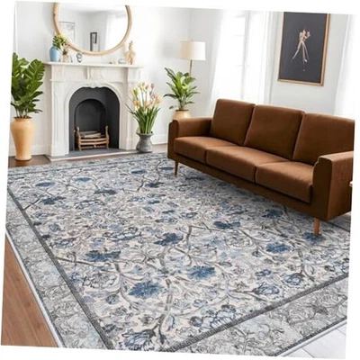 8x10 Area Rug Floral - Washable Rugs for Living Room Vintage Area Rugs Large  - Image 1 of 4