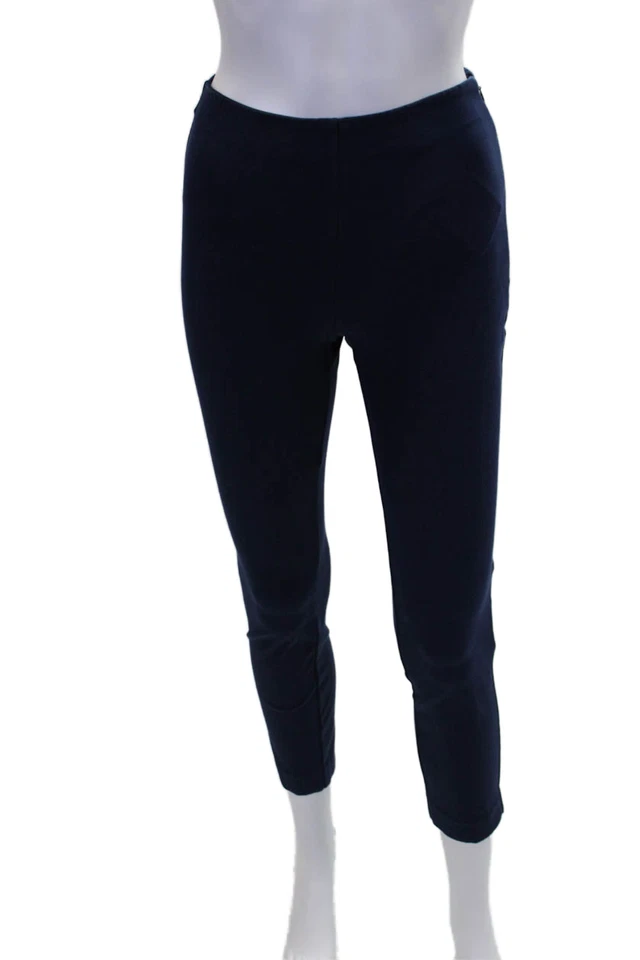 Pantalones legging ajustados de tiro alto Theory para mujer azul marino algodón talla 00 Foto 1 de 4