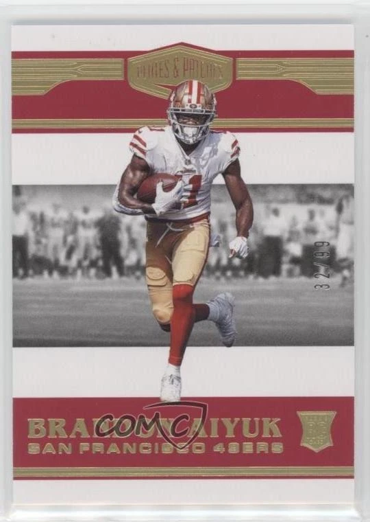 2020 Panini Plates & Patches Rookies /99 Brandon Aiyuk #175 Rookie RC - Image 1 of 2