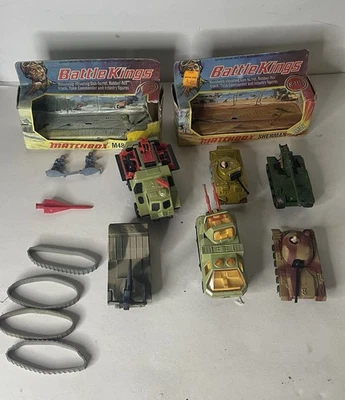 READ Mixed Lot Of 6 Vintage Matchbox Battle Kings Tanks Toy Bundle - Image 1 of 4
