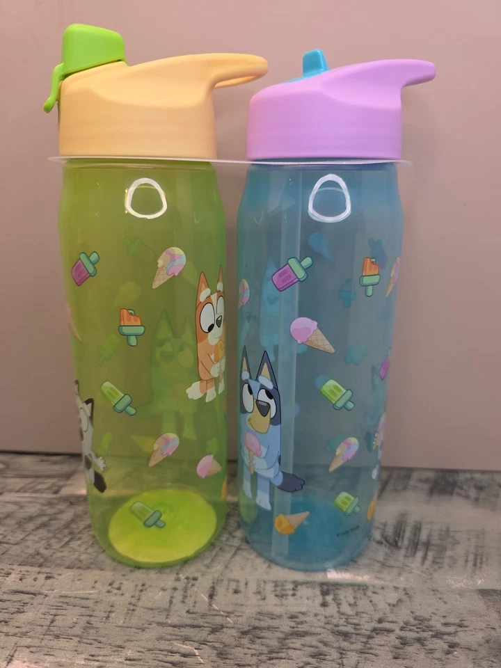 Zak Designs Bluey Water Bottle 16oz Set of 2 Multicolor BPA- Plastic