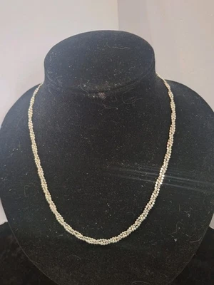 Collar de plata de ley 925 Milor Italia 20 pulgadas 14,3 gramos triple punto trenzado Foto 1 de 4