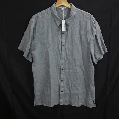 NWT James Perse 100% Linen Button Up Shirt Size 3 Mens Gray MKO3507 - Image 1 of 4