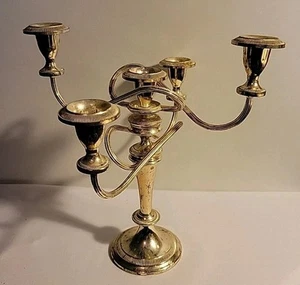 Candelabro Plateado Retorcido 5 Brazos Victoriano Inglés Shabby Antiguo Elegante De Colección - Imagen 1 de 7