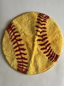 Softball Bathroom Rugs Sports Rug for Boys Kids Softball Non Slip Area - Picture 1 of 4