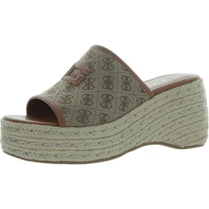 Guess Womens Zakki Canvas Slip-On Wedge Slide Sandals Shoes BHFO 1818 - Picture 1 of 10