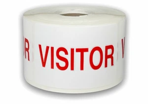 Visitor (Only) RED 2x3 Identification Labels Name Tag Stickers 1 RL of 500 - Picture 1 of 3