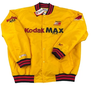Giacca Nascar vintage uomo XL Bobby Hamilton Kodak fotocamera anni 90 Y2K raso bomber - Foto 1 di 16