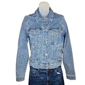 Mango MNG Giacca Donna Denim Grande Stile Camionista Bottoni Metallo Cappotto Retrò - Foto 1 di 9