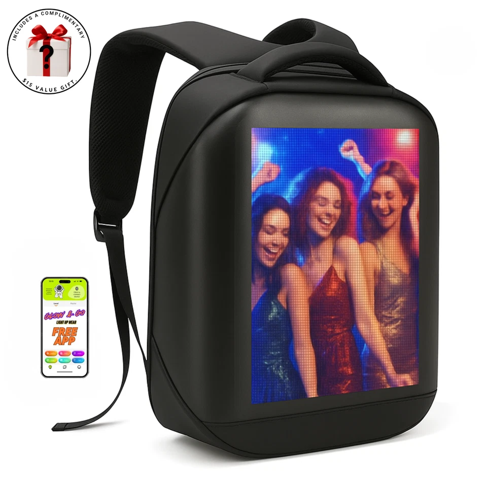 Mochila LED con pantalla programable - Glow&Go Foto 1 de 3