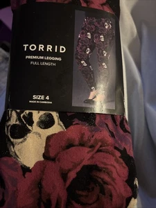 Torrid Women 4 Pink&Black Skull Full Leggings - Picture 1 of 2