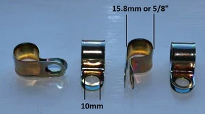 15.8mm/5/8" Zinc Plated Steel Cable Clip 10mm Fixing Hole-'P' Type By Lucas Rist - Picture 1 of 1