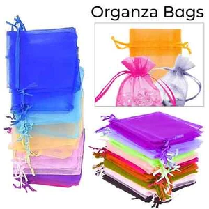 Wedding Favour Organza Bags 7x9cm Gift Pouches Candy Drawstring Bag 1–100pcs - Picture 1 of 228