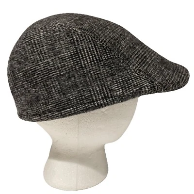 Sombrero de Newsboy de Colección Gorra Gatsby Golf Conducción Negro A Cuadros Talla 58 (7 1/4) Plano Foto 1 de 4