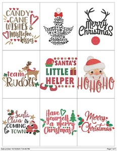CHRISTMAS QUOTES 08 EMBROIDERY MACHINE DESIGNS PES HUS JEF USB - Picture 1 of 10