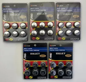 LOT OF 5 BILLET BOLT CAPS / BOLT COVERS for 9/16" + 14mm BOLTS SPECTRE 14185 6PK - Picture 1 of 3