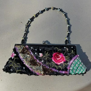 Y2k sequin beaded floral mini purse with beaded strap and sparkles all over aldo - Picture 1 of 6
