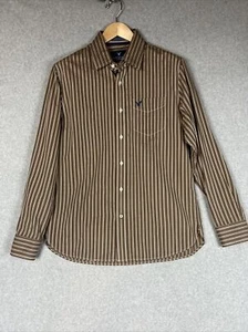 American Eagle Vintage Fit Large Brown White Striped Long Sleeve Button Up Shirt - Bild 1 von 8