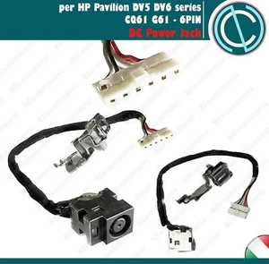 POWER JACK DC ALIMENTAZIONE HP COMPAQ CQ61 G61 CQ71 DV5 DV6 DV7 CAVO 6PIN LAPTOP - Imagen 1 de 1