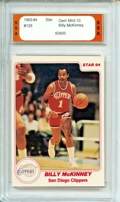 1983-84 Star #128 Billy McKinney SSA 10 Gem Mint Los Angeles Clippers - Image 1 of 2