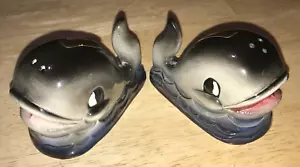 Salero y pimentero vintage de Japón ballenas antropomórficas Ellsworth ME recuerdo - Imagen 1 de 19