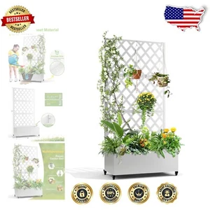 Mobile Raised Garden Bed with Diamond Trellis - Enhance Your Outdoor Aesthetic - Picture 1 of 10