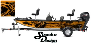 Orange Bootswrap Moschus Hecht Skelett Vinyl Grafik Aufkleber Kit Fisch Bass Angeln - Bild 1 von 1