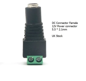 12 V DC CCTV Buchse Power Balun Stecker Adapter Stecker Buchse Buchse Kabel UK - Bild 1 von 3