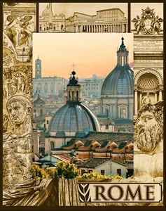 Marco de madera grabado láser retrato Roma Italia (5 x 7) - Imagen 1 de 2