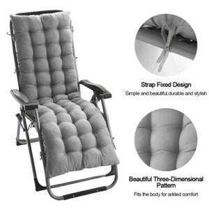 Deck Lounge Chair Cushion 61x19" Tufted Rocking Soft Recliner Padding In/Outdoor - Picture 1 of 8