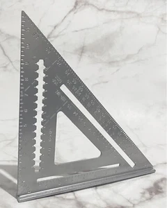 12" Aluminium Speed Square Carpenter Triangle Ruler Roofing Framing Tool - Picture 1 of 6