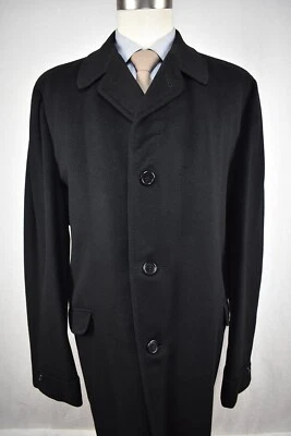 1962 - 1976 年鹰装纯色黑色羊毛混纺三扣大衣尺寸:44L — 第 1/4 张图片