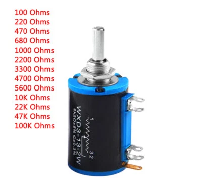 WXD3-13-2W 10 Turn Potentiometer drahtgewickelt variable Präzision POT - UK - Bild 1 von 4