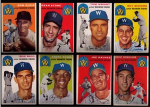 1954 Topps Washington Senators Juego de equipo completo (13ct) con 5 autografiados en muy buen estado/excelente+ - Imagen 1 de 4