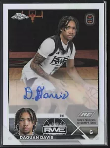 2023-24 Topps Chrome OTE Daquan Davis #A-DDA Rookie Auto Refractor - Picture 1 of 2