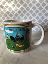 Vintage Iowa Hawkeyes Coffee Cup Mug 1990s Farming Tractor Corn State 1993 Finch