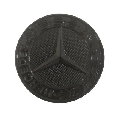 Insignia de laurel plana delantera mate emblema capó negro Mercedes Benz ajuste Kangomoto 57 mm Foto 1 de 4