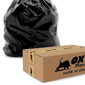 Durable 4mil Black Trash Bags - 35 Count, 55 Gallon Capacity for Tough Cleanups - Picture 1 of 9