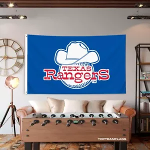 Texas Rangers 3x5 ft Flag Banner MLB Retro Throwback Man Cave NFL FREE Shipping - Picture 1 of 13