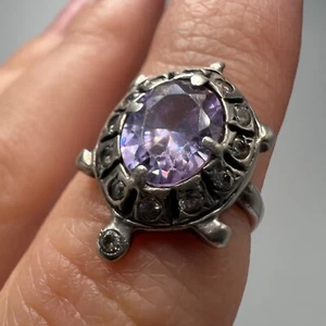 Vintage Unikat UdSSR Ring Sterling Silber 925 Schmuck Damen Stein Größe 5 - Bild 1 von 8