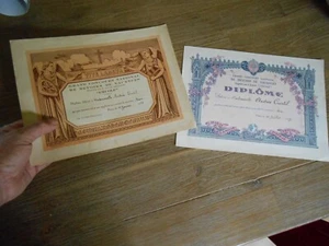 Ancien Diplôme scolaire Concours National de Devoirs de Vacances 1935.37 - Picture 1 of 3