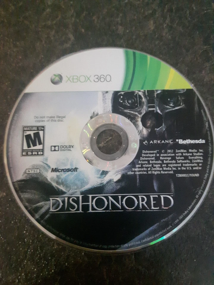 Dishonored 2012 Xbox 360 Game Good Condition (Disc Only) - Image 1 of 1