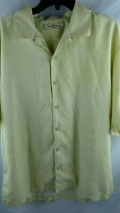 Tommy Bahama Shirt Men's Large Button Down Silk Shirt Color Is Yellow - Picture 1 of 6