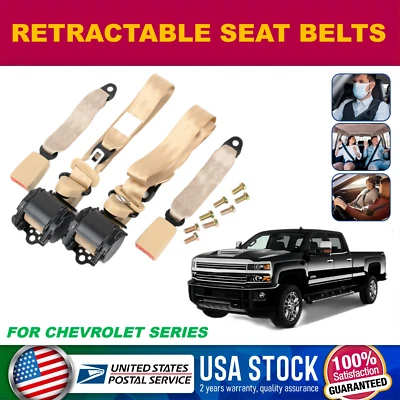 2x Cinturón de seguridad de 3 puntos ajustable para Chevrolet Aveo 04-11/Aveo5 07-11 Foto 1 de 4