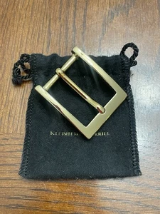 KLEINBERG SHERRILL Shiny Gold Tone Square Buckle - 1.5” - Picture 1 of 9