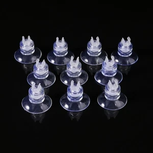 10-Pack Aquarium Suction Cups with Unremovable 4mm Dia Clip Clear Soft Sucker - Picture 1 of 8