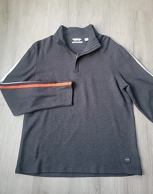 Men’s Calvin Klein Pullover M Sweater 1/4 Zip Racing Stripe Excellent Condition  - Image 1 of 4