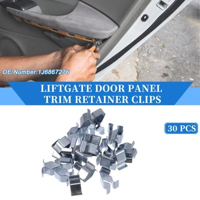 30 Pcs Liftgate Door Panel Trim Retainer Clip for Volkswagen R32 08 Silver Tone - Image 1 of 4