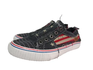 Blowfish Malibu Schuhe Größe 8 abgenutzt rot weiß blau Sterne Streifen Slipper - Bild 1 von 6